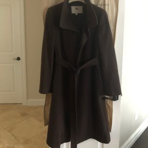 Burberry Brown Wool/Cashmere Trench Coat US-12